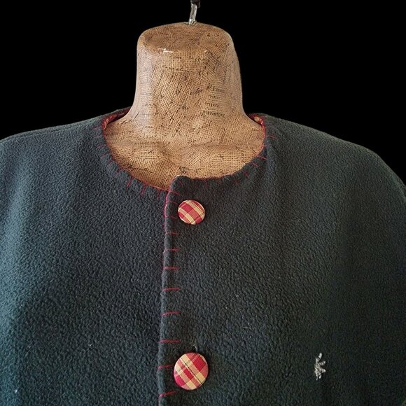 VTG Take Two Clothing Co. Christmas Fleece Jacket W/ Santa & Reindeer Applique - Picture 15 of 16